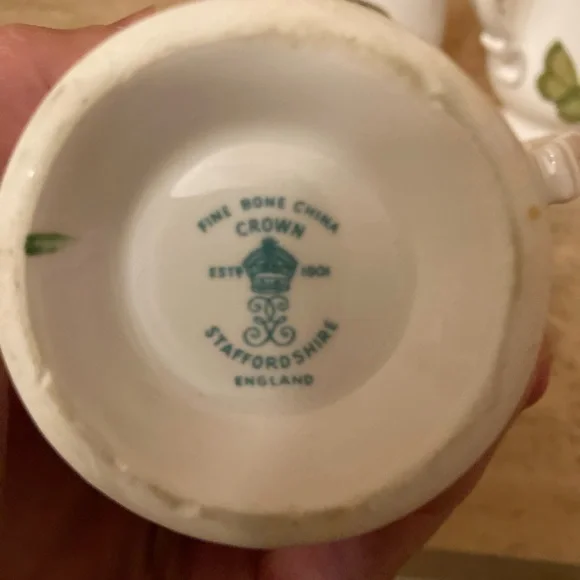 Crown Staffordshire England Vibrant Butterfly Moth Footed Mugs Easter Irish ☘️🦋 - Picture 2 of 8